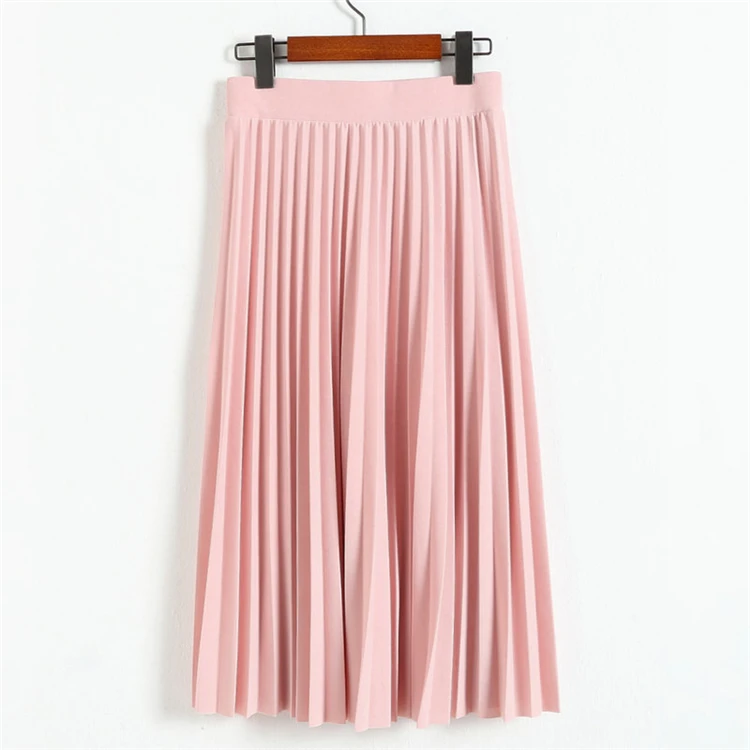 Шифоновые юбки женские весна лето Высокая талия плиссированная юбка элегантная тонкая одежда средней длины Женская Корейская женская Повседневная Длинная юбка