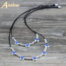 Anslow милые романтические корейские модные ювелирные изделия из бисера 2 слоя воротник массивное ожерелье для женщин леди Рождественский подарок LOW0067AN