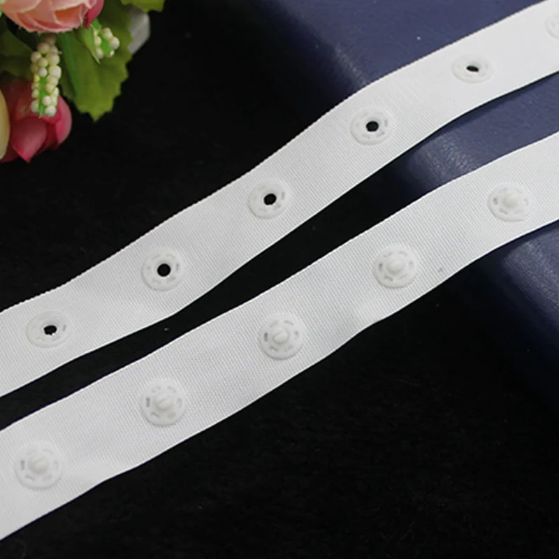 each 40meters White Ribbon Curtain Accessories Tape Encryption Curtain lace sewing cloth with dark buckle removable&30 - Color: White