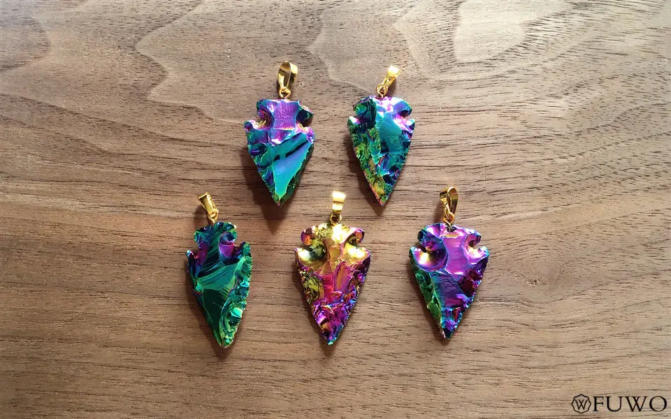 Titanium Agate Arrowhead Pendant 9