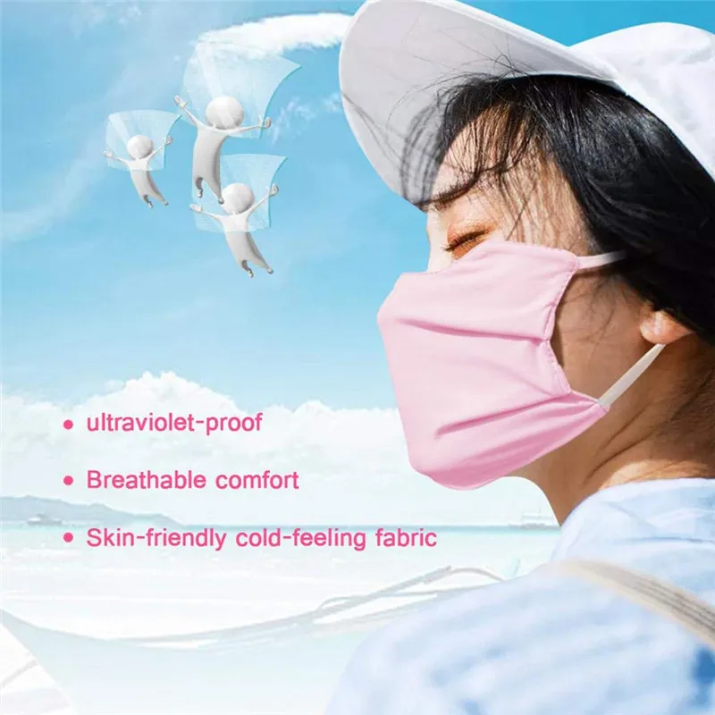 1 шт. противопылевые шелковые защитные маски для лица для лета лед шелк молочный пылезащитный рот маска для лица унисекс чистый цвет Велоспорт