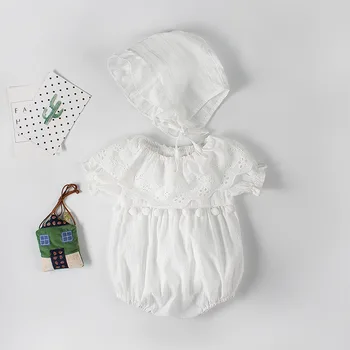

INS summer bodysuits for girl / Toddler and baby lace flower romper with fringe ball