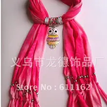 Горячая Распродажа модный очаровательный шарф Джокера сплав цветные глянцевые сова кулон Профессиональный scarf24pcs