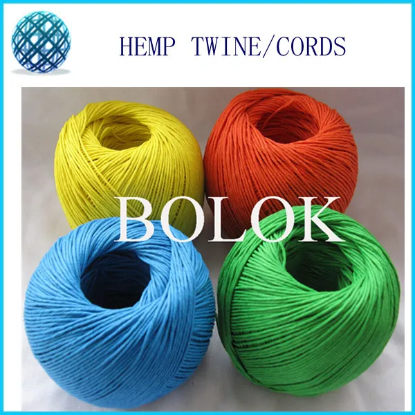 

free shipping waxed hemp cord (15pcs/lot) colored100m/ball, hemp twine cord used in all kinds packing 12 kinds color