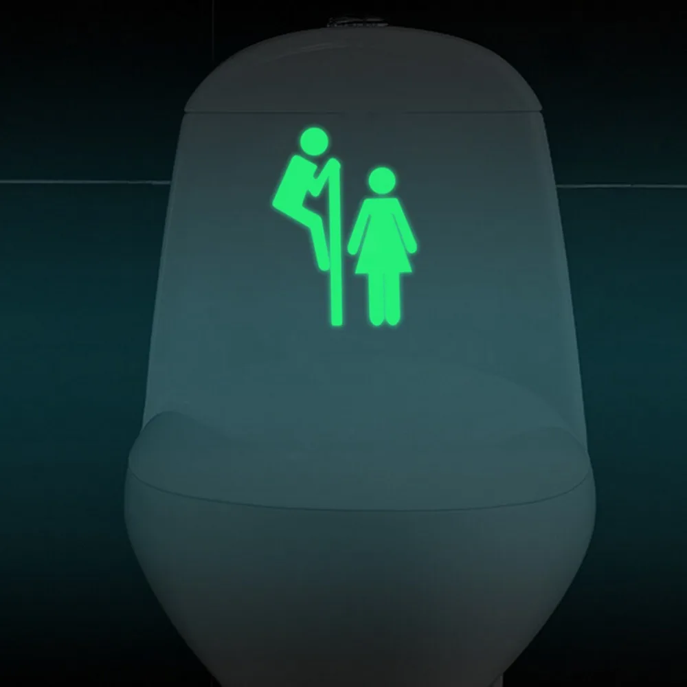 Creative Luminous Wall Stickers Bathroom Toilet Door Vinyl Wall Art Decals Glow In The Dark Quote Sticker Home Decor On Sale