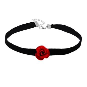 

Charming Rose Shape Velvet Choker Velvet Ribbon Necklace For Women Gift