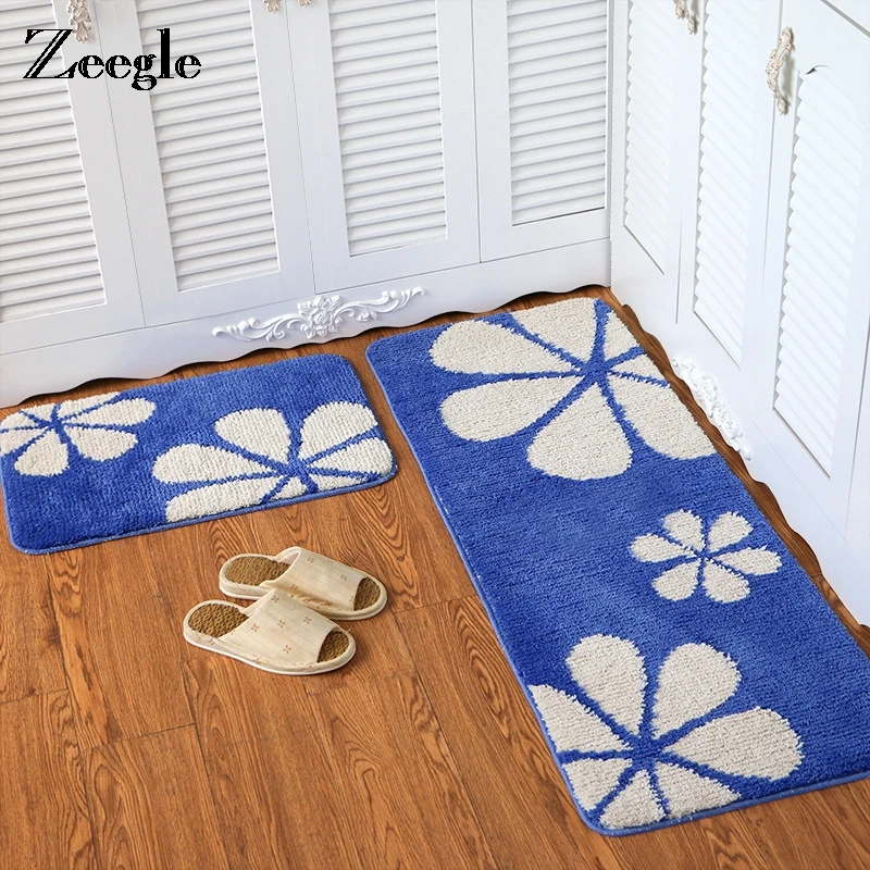 Zeegle 45X120 см Кухня Rugs дома вход коврик против скольжения Ванная комната ковры коврики в коридоре Спальня прикроватные коврики