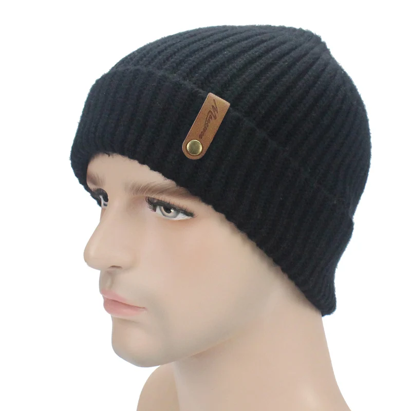 Брендовая зимняя шапка для мужчин Skullies Beanies, женская теплая шапка унисекс, эластичная вязаная шапка, шапки для спорта на открытом воздухе, лыжная шапка, женская шапка - Цвет: B