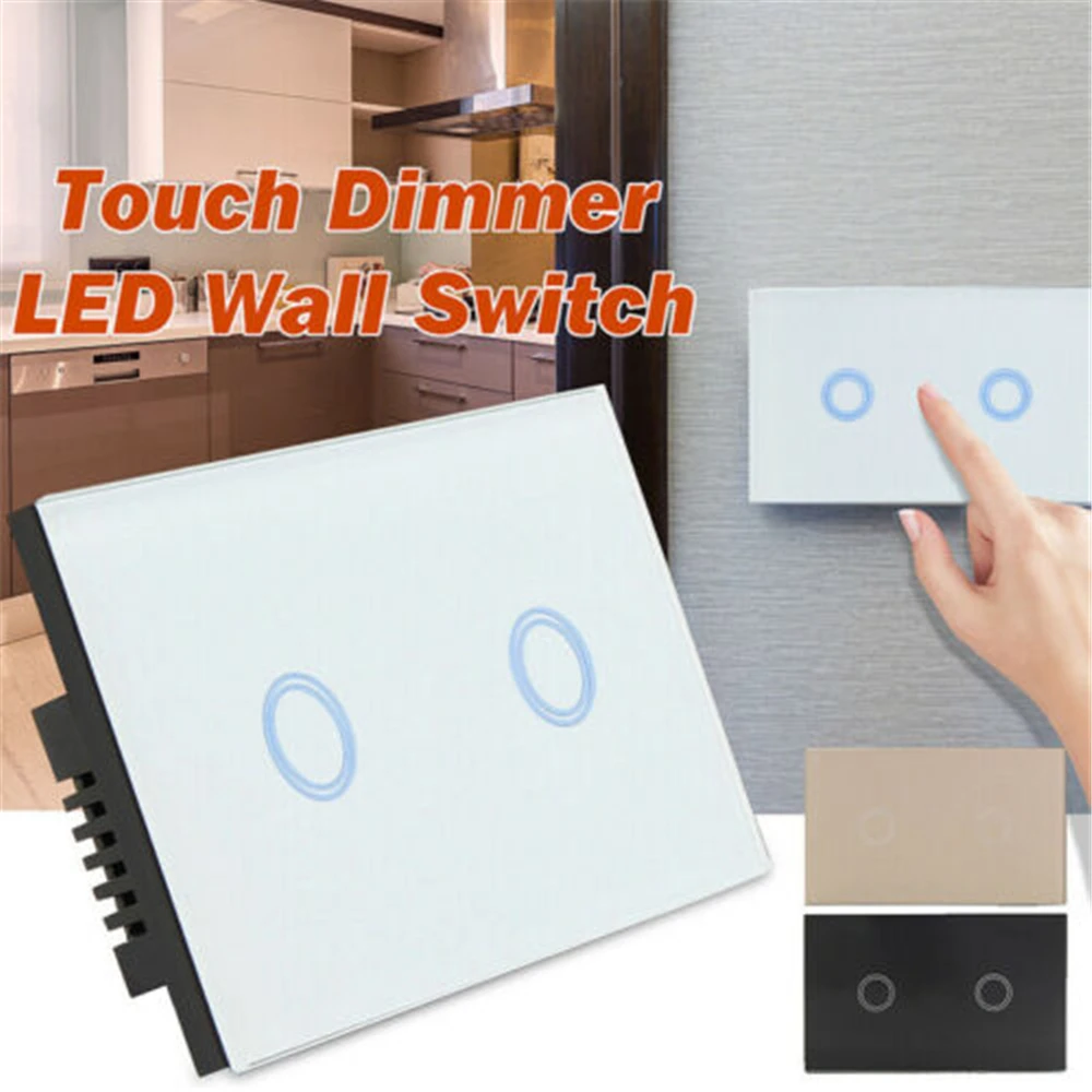 

US Plug 1/2/3 Gang Home 1 Way Smart Wifi LED Light Touch Switch Wall Screen Safety Remote Control For Alexa Echo APP