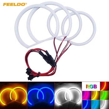 

FEELDO 1Set Auto Halo Rings Cotton Lights SMD LED Angel Eyes for Ford Focus 08+ Car Styling 4-Color