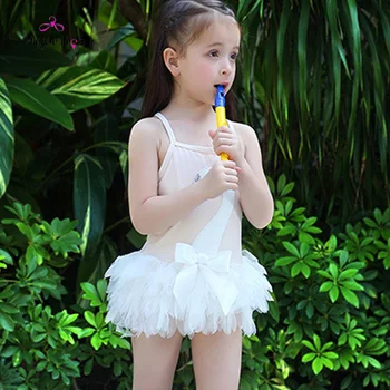

Cute Lace Swan Girls Swimwear Kids One Piece Swimsuit Lovely Falbala Baby Swimsuits with Cap Swimwear for Girl