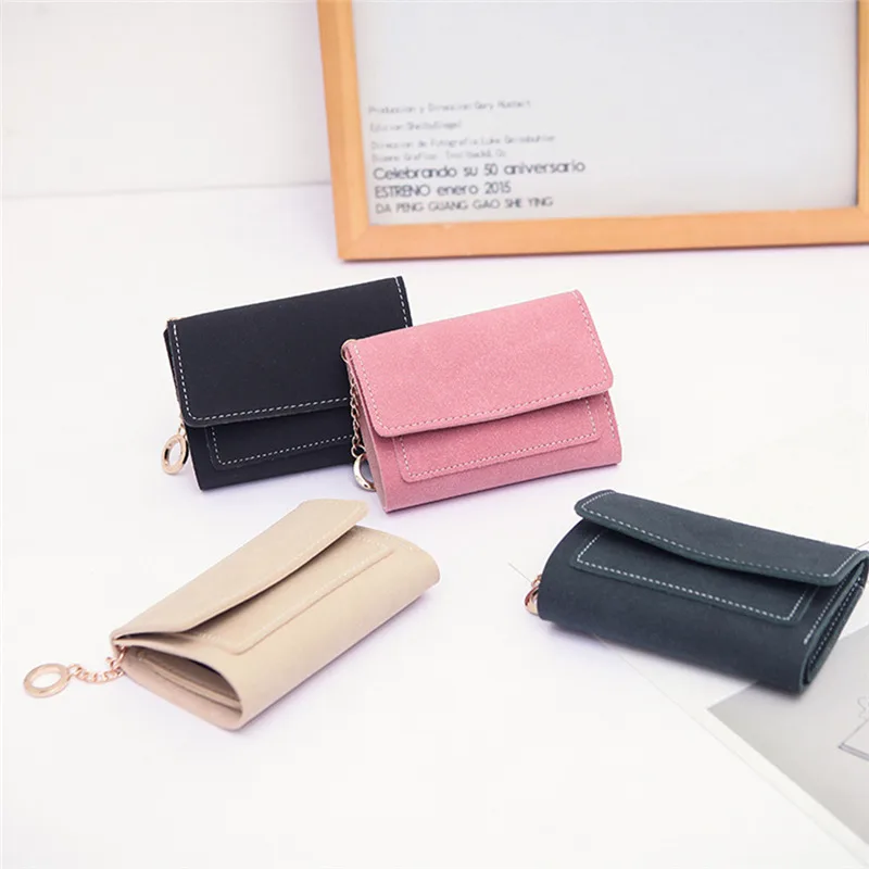 

2018 Women's Fashion Frosted Style Short Wallet Card Holder Billfold Purse