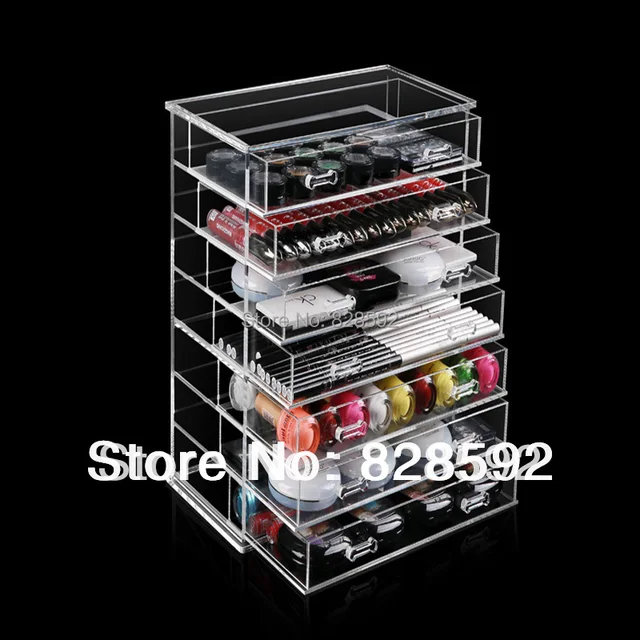 Free Shipping Handmade Clear Makeup Organizer Cosmetic Acrylic Free Shipping Handmade Clear Makeup Organizer Cosmetic Acrylic Storage Drawers Case Display Box Jewelry Holder