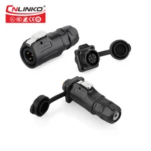 UL CE Approve M12 DC Plastic 3 pin 5A Plug&Socket Power Waterproof IP67 Panel Locking Connector For Led Lighting Power Equipment