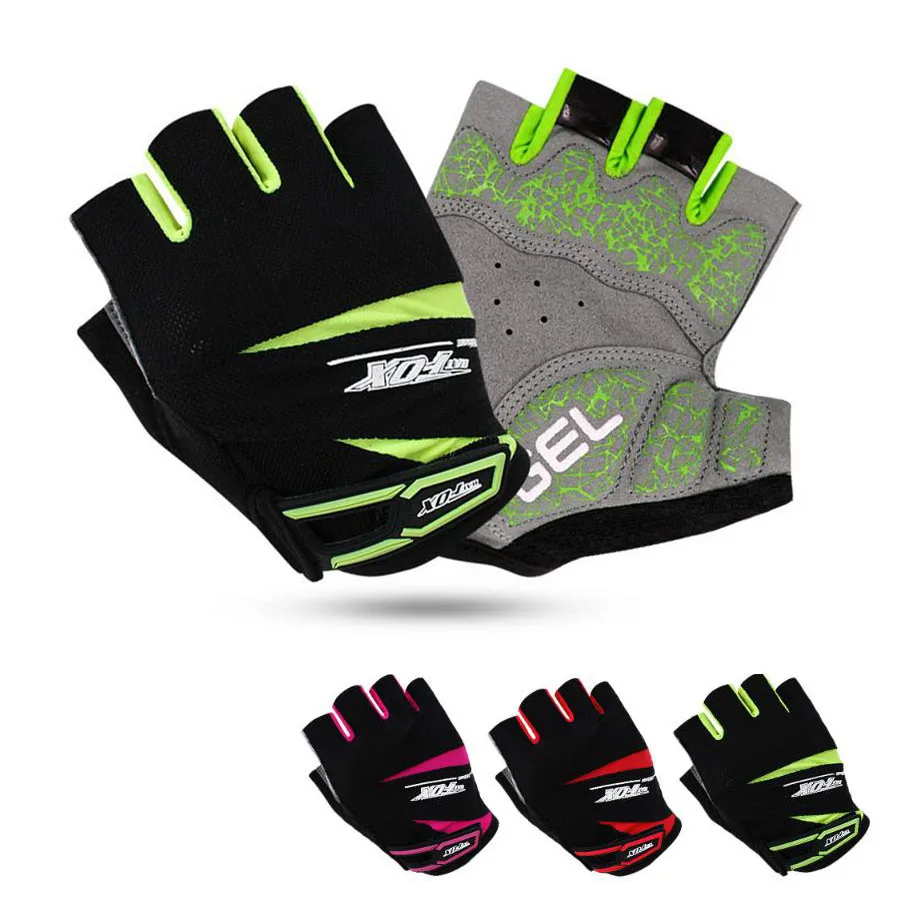 BATFOX 2017 الساخن بيع للجنسين الصيف الدراجات نصف قفازات أصابع مكافحة للانزلاق الطريق Mtb الدراجة تنفس المضادة للصدمة دراجة هوائية للرياضة قفازات