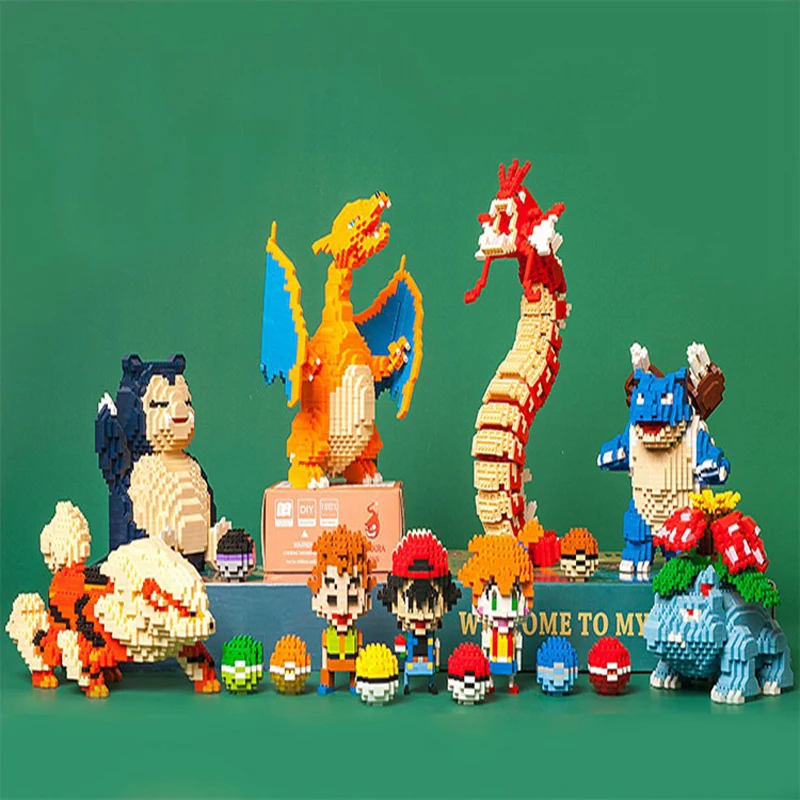 2019 Pocket Monster Charizard Blastoise Venusaur Gyarados Snorlax Arcanine Ash Pokeball Diamond Мини Строительные нано блоки