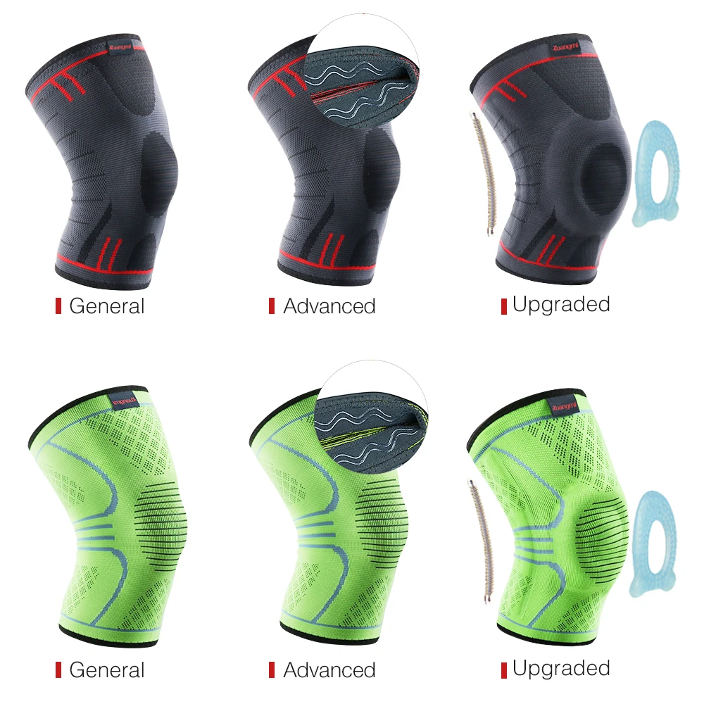 Kuangmi 1 PC Compression Knee Sleeve Basketball Knee Pads Support Brace Sports Volleyball Patella Elastic Sports Protector