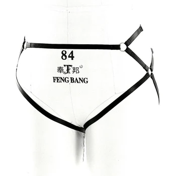 

Black Strap Cage Body Harness Panties Plus Size Body Hollow Out Bondage Lingerie Belt Goth Fetish Exotic Rave Wear for Women