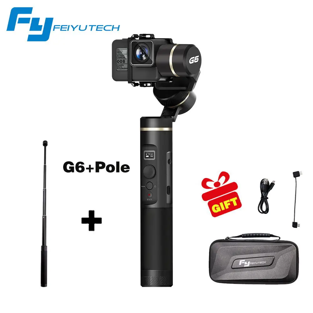 Feiyu G6 Экшн-камера Gimbal bluetooth Обновление версии для Gopro Hero6/5 RX0 крепление для спортивной камеры Xiao Yi PK гладкой Q 4 Vimble 2 - Цвет: Option 2