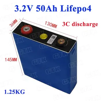 

4pcs 3.2V lifepo4 50Ah lithium 3.2V rechargeable power battery 3C discharge for DIY 12V 48V 60V Automobile starting power RV GV