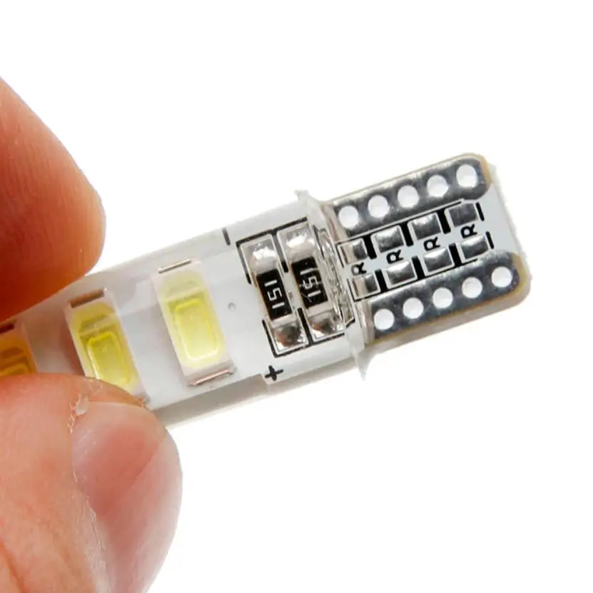 

2Pcs T10 W5W Waterproof 5730 6 SMD Wedge License Plate side turn signal light long lasting design Energy saving #7