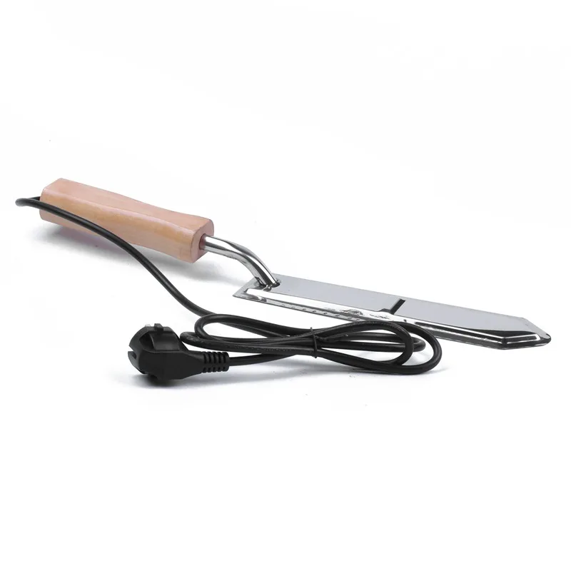Электрический медовый нож с европейской вилкой, оборудование для пчеловодства, нож для резки, нагревательная ручка, деревянные инструменты, скребок из нержавеющей стали - Цвет: Silver
