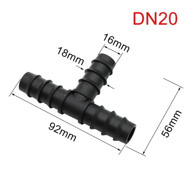 Kerti Póló Barb Dn16 Dn20 Öntöző Tömlő Tee Csatlakozó Kert Osztó Egyenlő -Csatlakozó 5 Db - Image 3