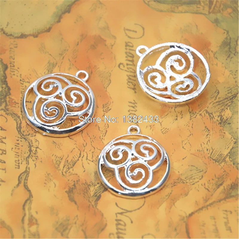 5 sztuk/partia srebrny tone ostatni urok Airbender halloween charm zawieszki 4 narody 30mm