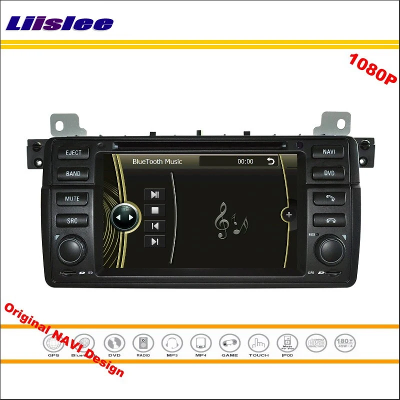 Excellent Liislee For BMW E46 M3 1998~2005 Stereo Radio CD DVD Player GPS Nav Navi Navigation 1080P HD Screen System Original NAVI Design 2