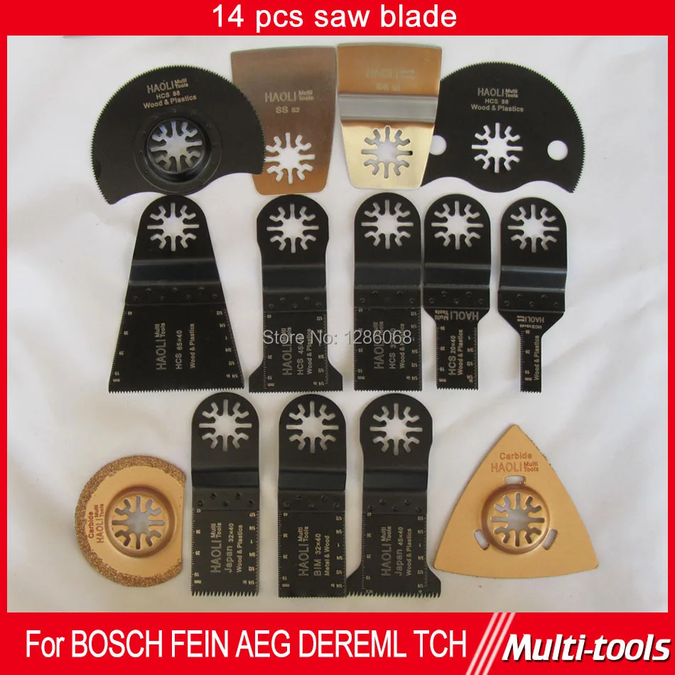 Sales Prices 14 pcs set Oscillating multi tool Saw Blades Accessory for Fein Dremel TCH Multimaster power tool metal cutting FREE SHIPPING