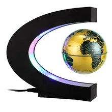 3 InchC shape LED World Map Floating Globe Magnetic Levitation Light Antigravity magic/novel light Xmas Birthday Gift Home Decor led magnetic globe world map floating table night light maglev desk lamp for birthday gift home decoration