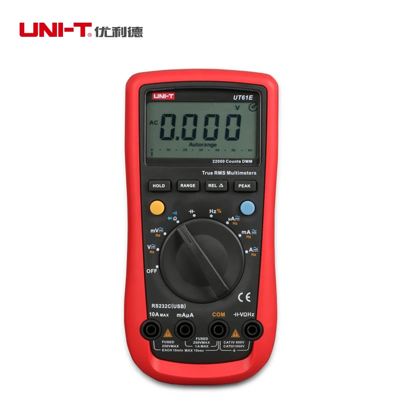

UNI-T UT61E Digital Multimeter true rms AC DC Meter Software CD & Data Hold 22000 Counts Multitester with RS232C Cable