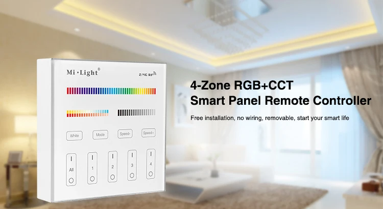 Ми свет 2.4 г беспроводной 4-зоны RGB + CCT Smart Панель B4 touch Стекло RGBW/rgbww удаленного управления для ми света RGB/RGBW RGB + CCT серии