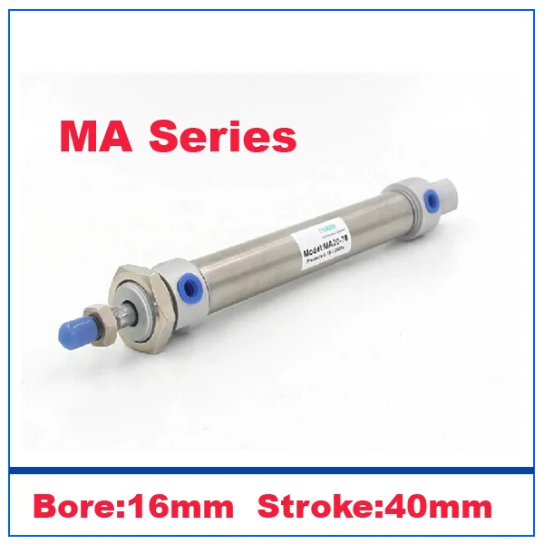 High quality double acting pneumatic small cylinders stainless steel 16mm bore 40mm stroke MA16-40 mini air cylinder | Строительство и