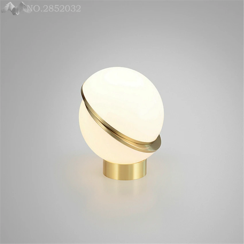 

Nordic modern Table Lamps Minimalist Moon Ball Round Crystal Glass desk lamp Eye Protection for Bar Living Room light fixtures