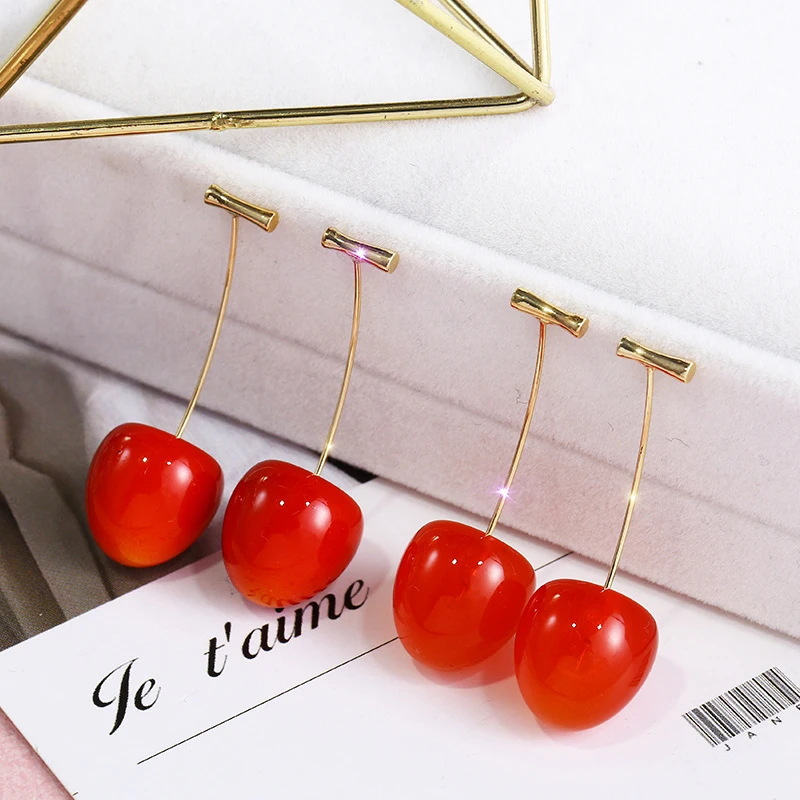

Cute Round Women Dangle Earrings Fashion Red Cherry Earrings Bohemian Earrings For Women Drops Earrings Statement Ear Jewelry