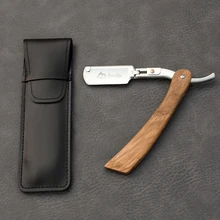 Речной озеро прямой бритва яркое серебро мужской прямой бритвенный станок сменные лезвия бритвы+ 5 шт. лезвия простой пакет