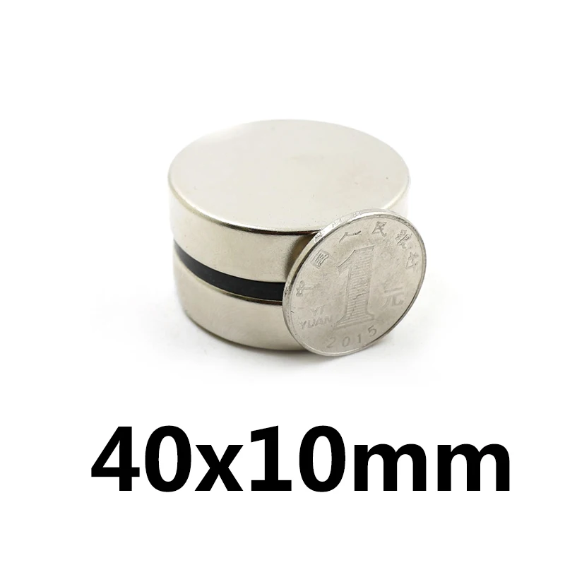 

1Pcs 40x10 Neodymium Magnet Disc Permanent N35 NdFeB Small Round Super Powerful Strong Magnetic Magnets 40mm x 10mm