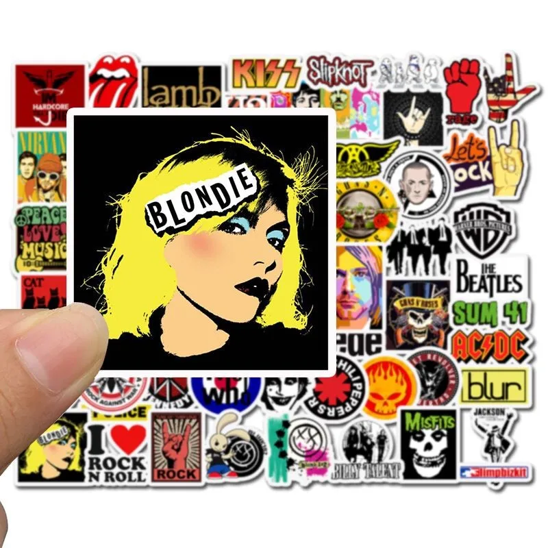 

52 PCS Rock Music Retro Band Graffiti Stickers to DIY Guitar Motorcycle Laptop Luggage Skateboard Car Snowboard