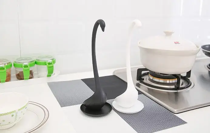 Творческий Лебедь ложка длинная ручка каша Монстр ложки с подносом Кухня приборы для приготовления еды посуда