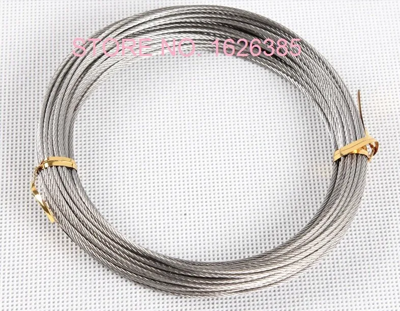 SET 10m wire rope stainless steel strand:7x19 5mm many sizes avaliable many sizes avaliable 4 clips