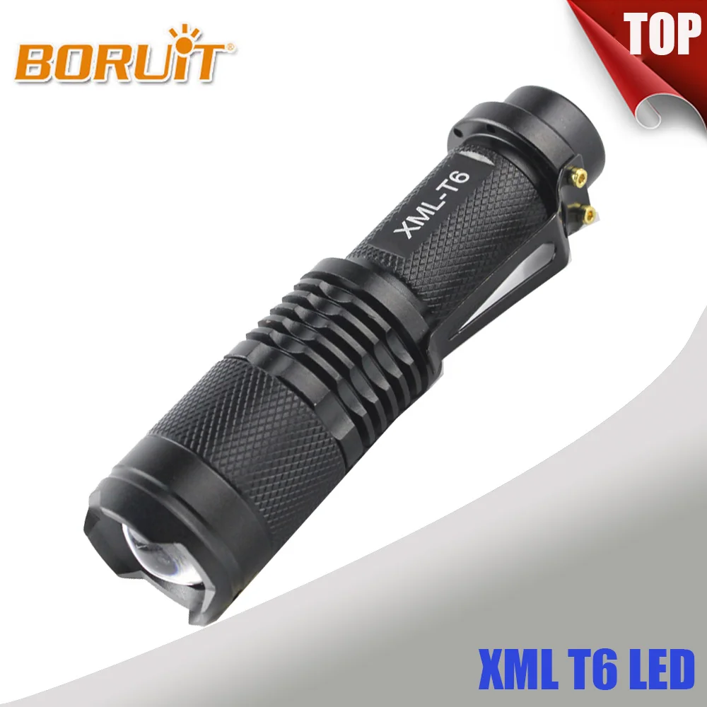 BORUIT البسيطة مضيا 3800LM XML T6 LED الشعلة 18650 قابل للتعديل التكبير التركيز الشعلة مصباح Penlight للماء ل الصيد الصيد