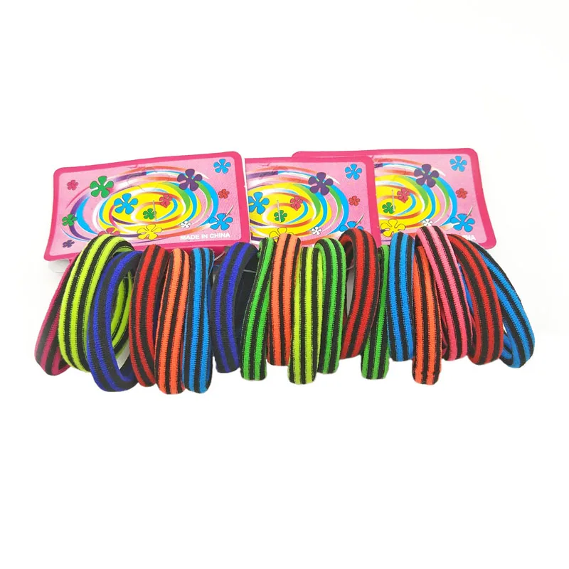 Набор 18 шт. Размер 4 см полосатые цветные резинки аксессуары для волос цветной ободок для девочек - Цвет: Colorful 1