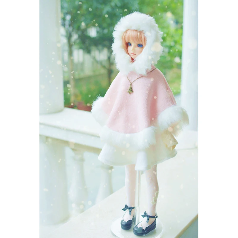 BJD розовый плащ мантия наряды Одежда для 1/4 17 дюймов 44 см 1/3 24 дюйма Высокая Женская