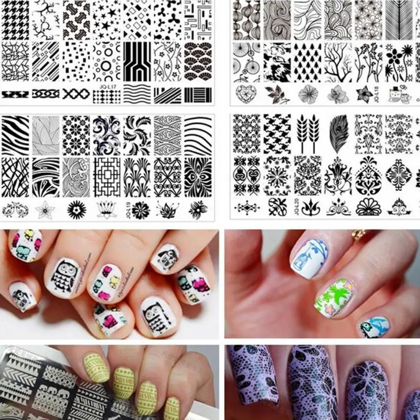 

2017 Hot Sale 6*12cm Stainless Steel Nail Art Stamping Plates Geometric Sports Nails Template Stamp beauty Anne