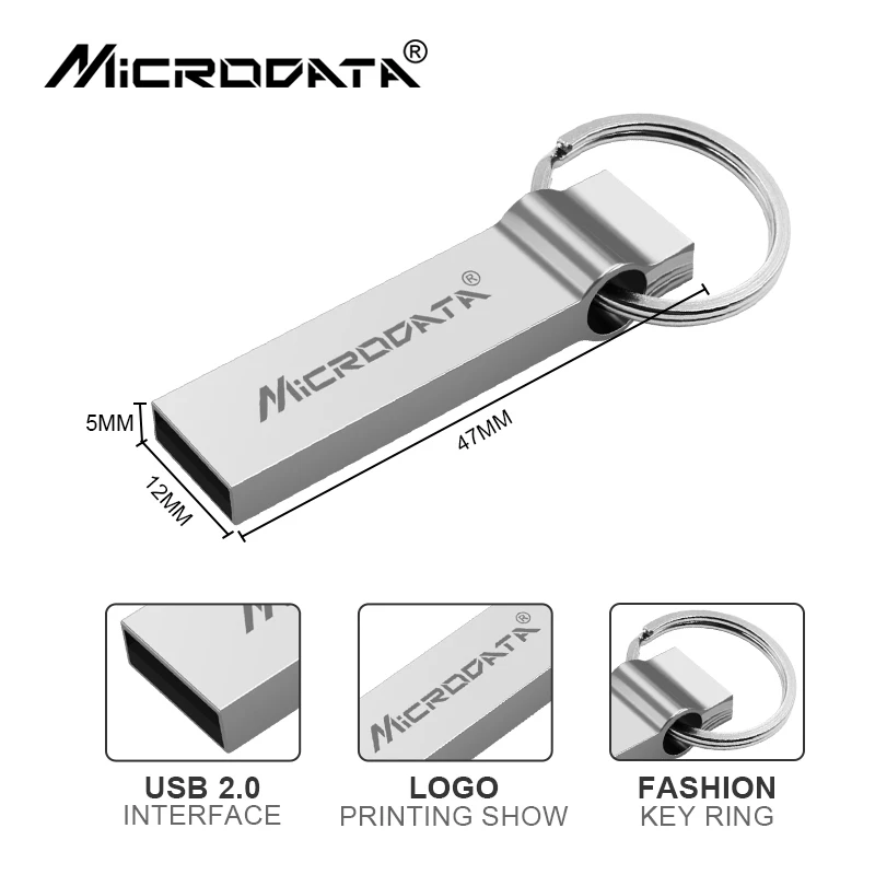 Водонепроницаемый usb флеш накопитель cle 16 ГБ 8 4 память ключ металлический Флешка 32