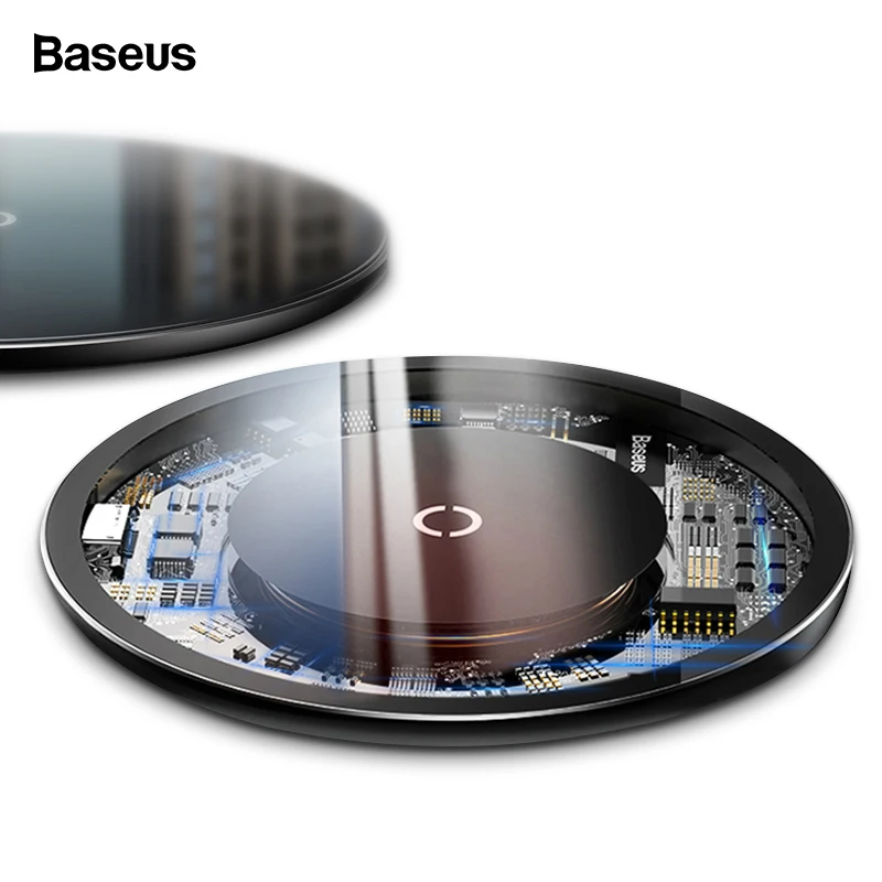 

Baseus Qi Wireless Charger For iPhone 11 Pro Max X Glass Panel Wirless Charging Pad For Samsung S9 Wireless Charging Charger Pad