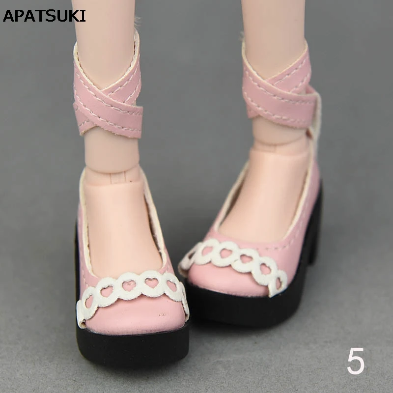 1 пара 6 см розовый и белый цвета модная обувь для куклы 1/4 BJD на высоком каблуке 45 50