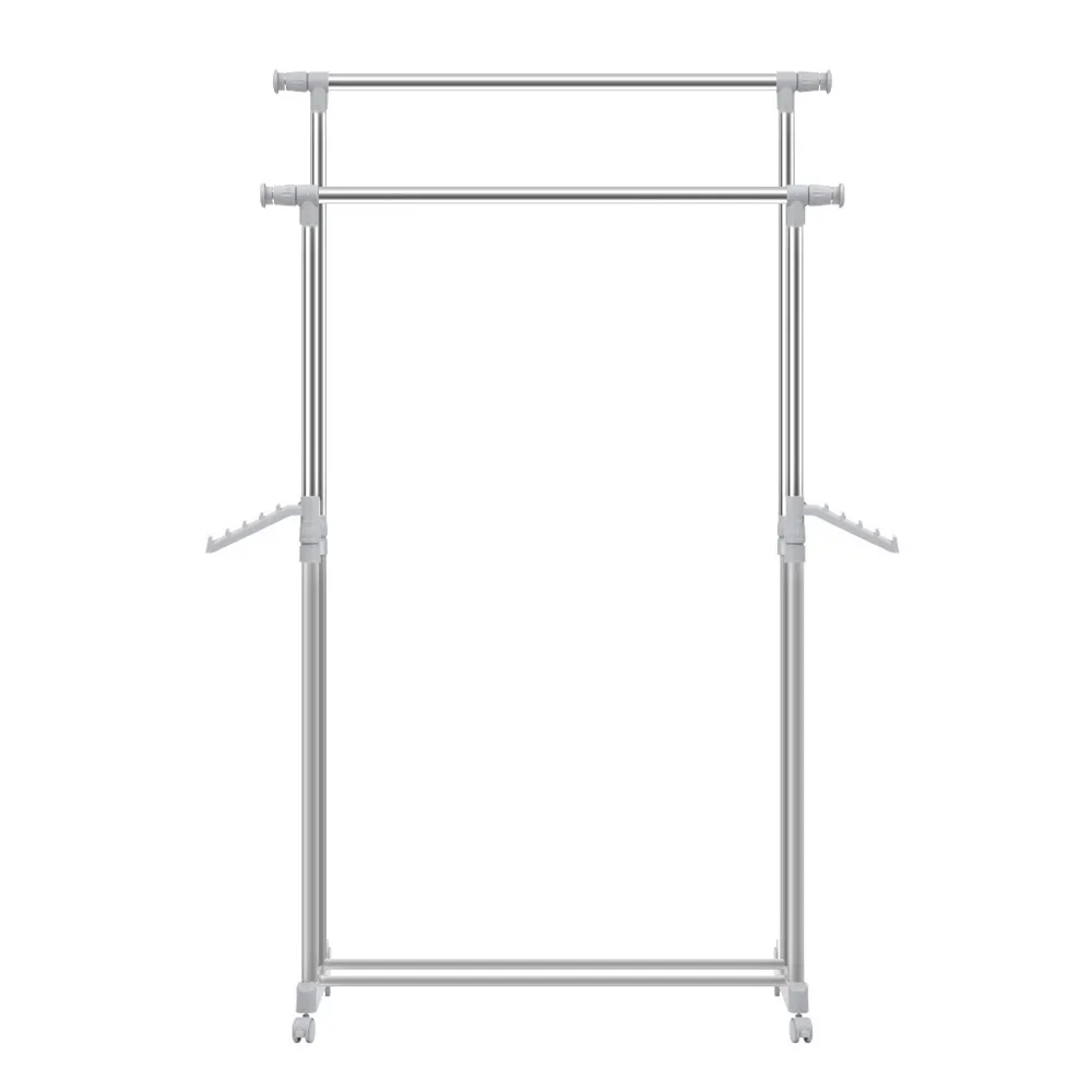 Finether Adjustable Rolling Garment Rack Clothes Storage Organization Drying Hanging Portable Wardrobe with Bottom Storage, Side7