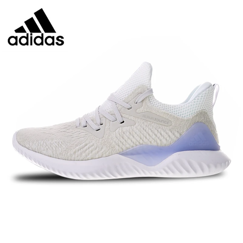 Adidas Alphabounce спортивные дышащие кеды кроссовки серебристые фиолетовые CG5558 для мужчин 40-45